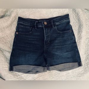 Express Denim Perfect High Rise Midi Shorts 2